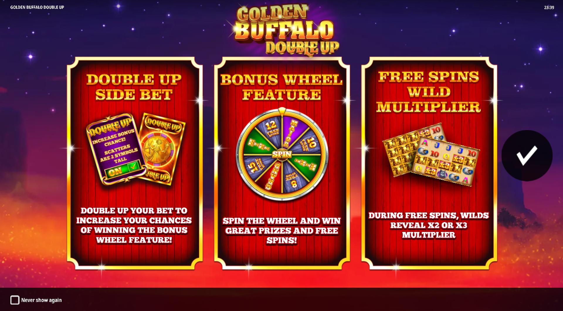 Golden Buffalo Double Up Slot Features