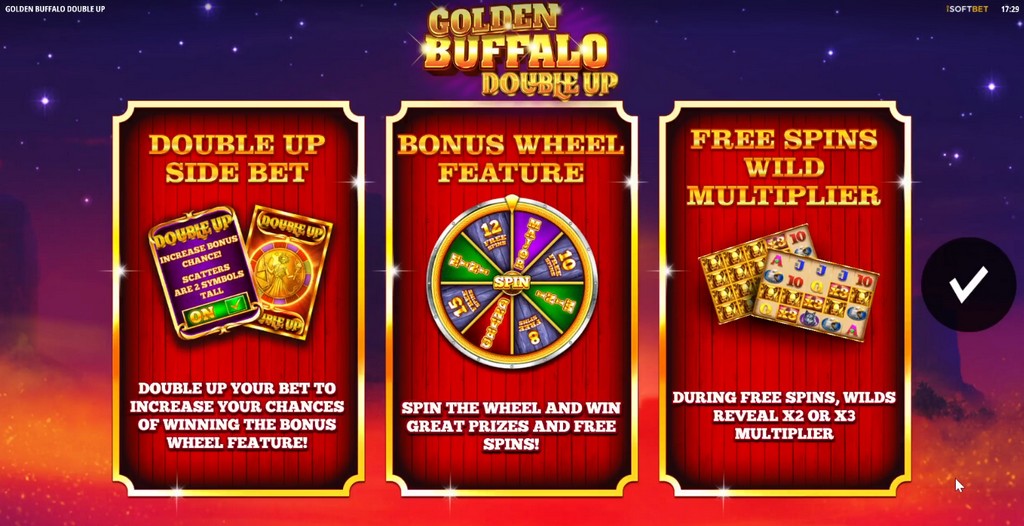 What is the uniqueness of Golden Buffalo Double Up slot?